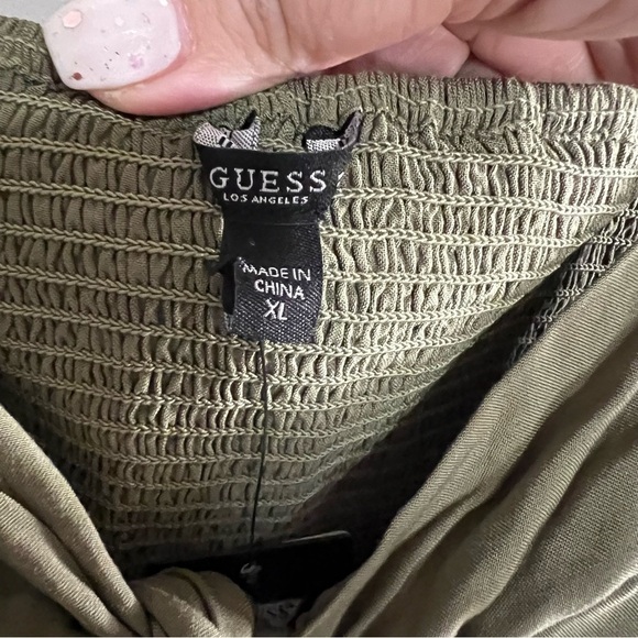 NWT Guess Army Green Charissa Crop Top - Picture 5 of 8